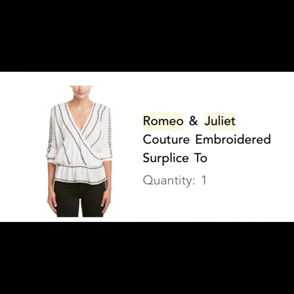 Romeo & Juliet Couture Embroidered Top - Size M - Picture 9 of 9